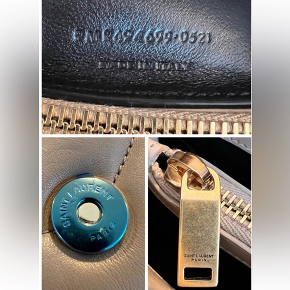 SAINT LAURENT Monogram Loulou Quilted Small Beige Leather Shoulder Bag - Picture 8 of 13